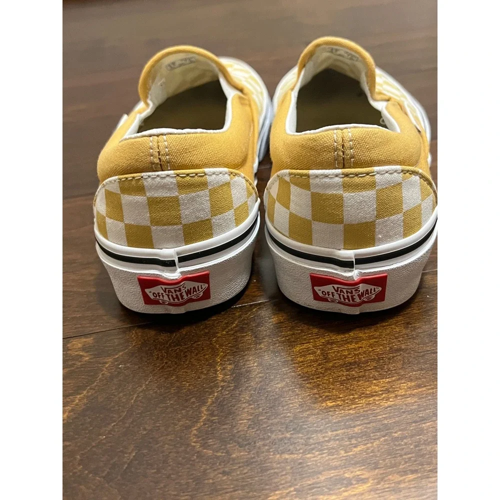 West Coast Skatercore VANS Checkerboard Slip-on Shoes Yellow/White Unisex